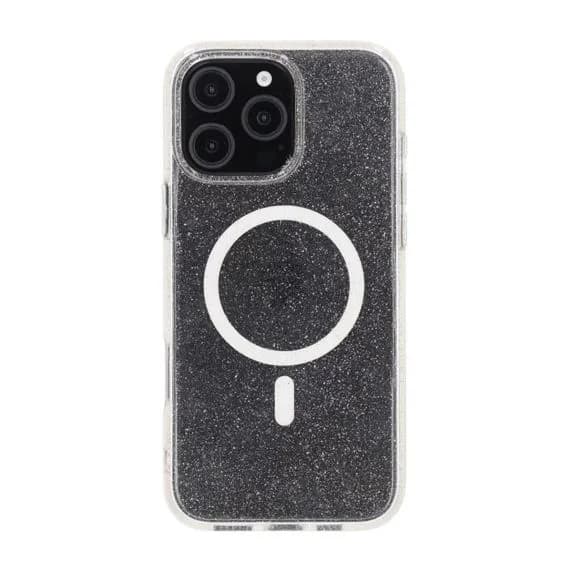iPhone 16 Pro Max Rvelon Mobilskal TPU med MagSafe - Glitter Vit
