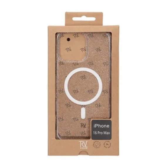 iPhone 16 Pro Max Rvelon Mobilskal TPU med MagSafe - Glitter Vit