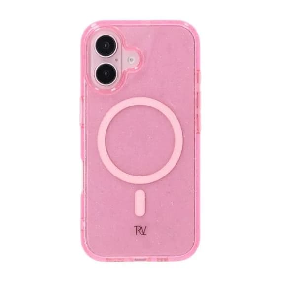 iPhone 16 Rvelon Mobilskal TPU med MagSafe - Glitter Rosa