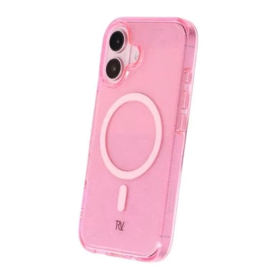 iPhone 16 Rvelon Mobilskal TPU med MagSafe - Glitter Rosa