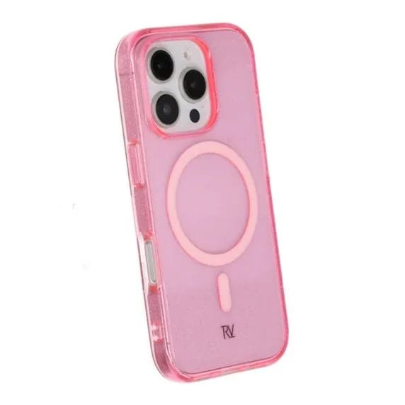 iPhone 16 Pro Rvelon Mobilskal TPU med MagSafe - Glitter Rosa