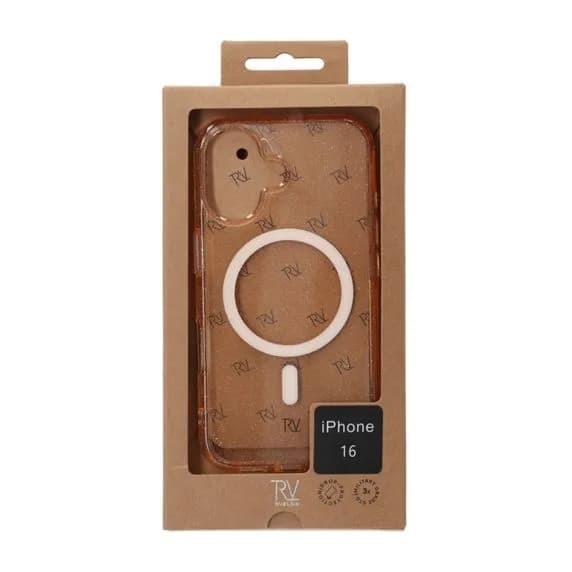 iPhone 16 Rvelon Mobilskal TPU med MagSafe - Glitter Guld