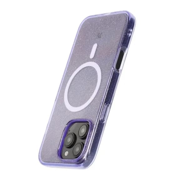 iPhone 16 Pro Max Rvelon Mobilskal TPU med MagSafe - Glitter Lila