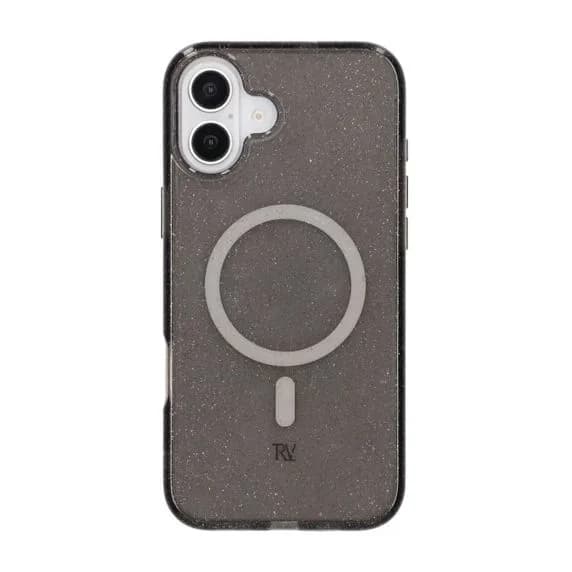 iPhone 16 Plus Rvelon Mobilskal TPU med MagSafe - Glitter Svart