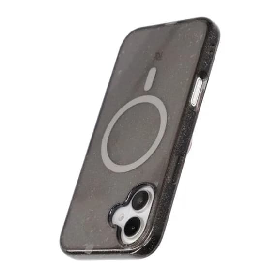 iPhone 16 Plus Rvelon Mobilskal TPU med MagSafe - Glitter Svart