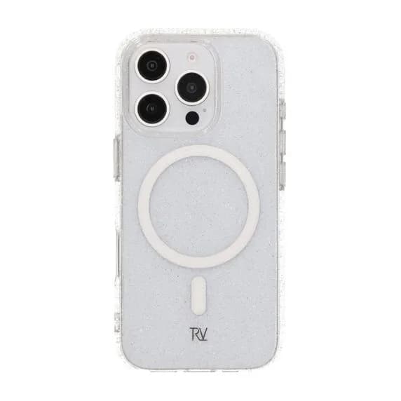 iPhone 16 Pro Rvelon Mobilskal TPU med MagSafe - Glitter Vit