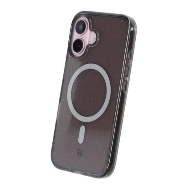 iPhone 16 Rvelon Mobilskal TPU med MagSafe - Glitter Svart