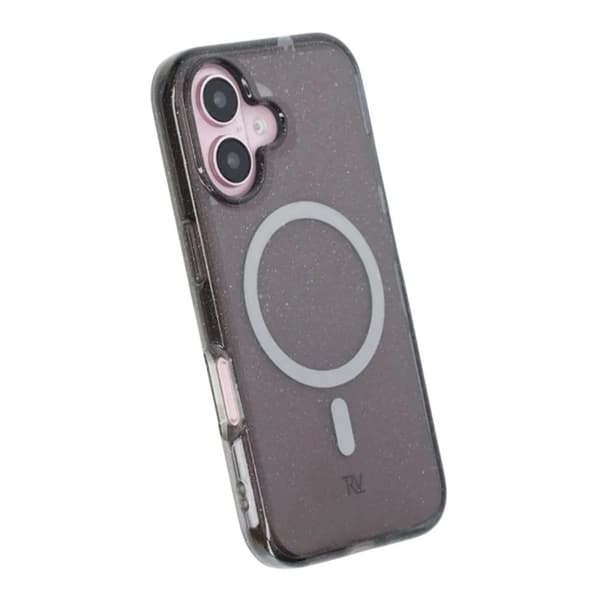 iPhone 16 Rvelon Mobilskal TPU med MagSafe - Glitter Svart