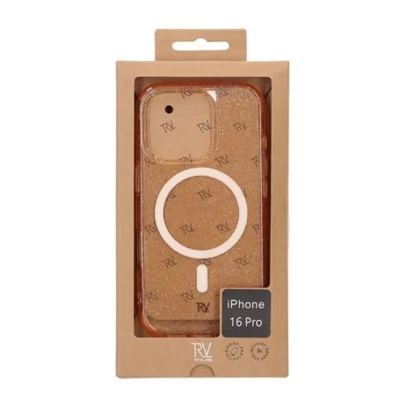 iPhone 16 Pro Rvelon Mobilskal TPU med MagSafe - Glitter Guld