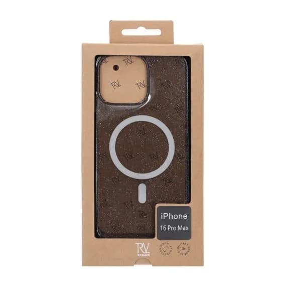 iPhone 16 Pro Max Rvelon Mobilskal TPU med MagSafe - Glitter Svart