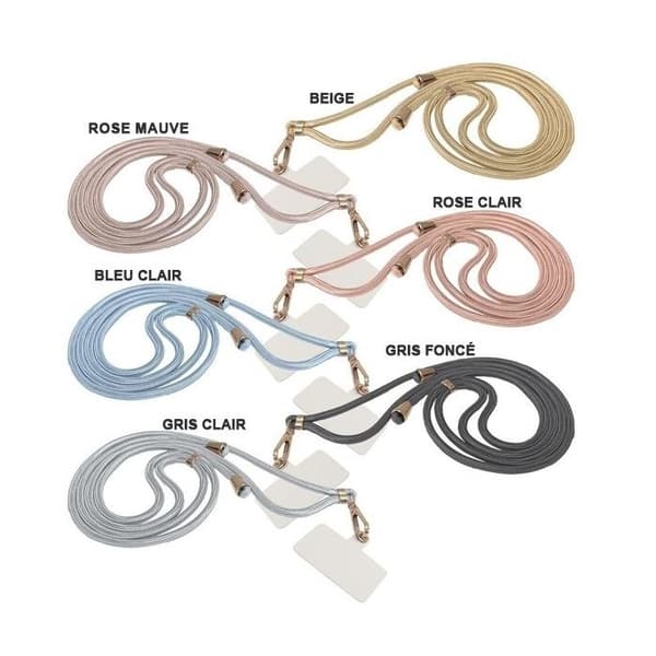 Halsband för telefon - Pastellbeige - Justerbar längd - Bekväm - Passar alla telefoner