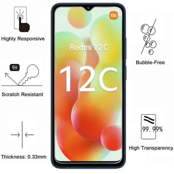 Stöttålig skal för Xiaomi Redmi 12C och 2 Härdat Glas Skärmskydd Phonillico®