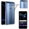 Miniatyrbild 1 av 4: HUAWEI P10-skal - Transparent silikon + skärmskydd i härdat glas [Phonillico®]