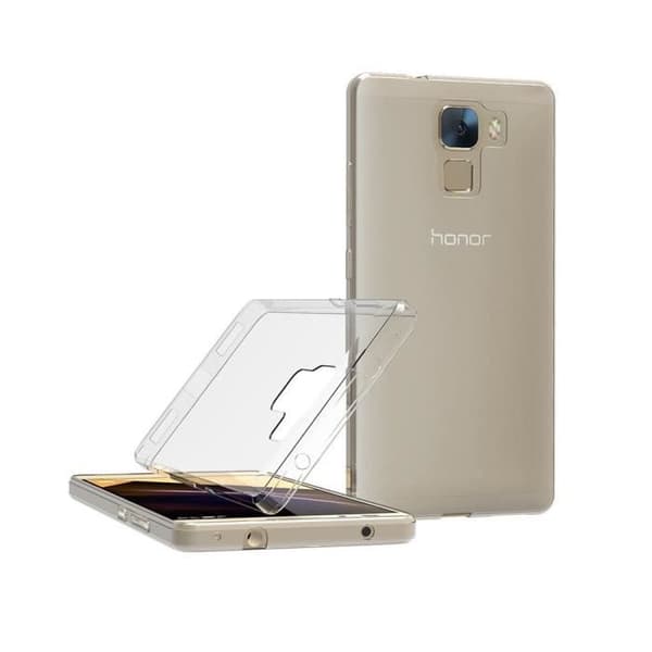 Skal - Phonillico® - HUAWEI HONOR 7 - Transparent silikon - Härdat glas - Ultratunt