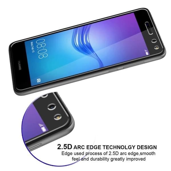 Telefonfodral - Phonillico® - HUAWEI Y6 2017 - Transparent silikon - Härdat glas - Ultra tunn