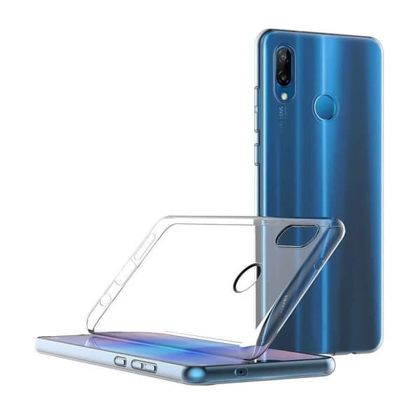 HUAWEI P20 LITE-skal - Phonillico® - Transparent silikon - Härdat glas - Ultratunt