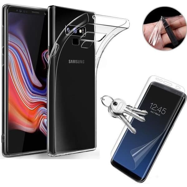 Coque Samsung Galaxy NOTE 9 - Transparent silikon + Plastisk skyddsfilm för helt integrerad böjd skärm [Phonillico®]