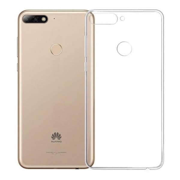 Skydd och Skärmskydd - Phonillico® - Huawei Y7 2018 - Transparent Silikon - Härdat Glas - Ultra Slim