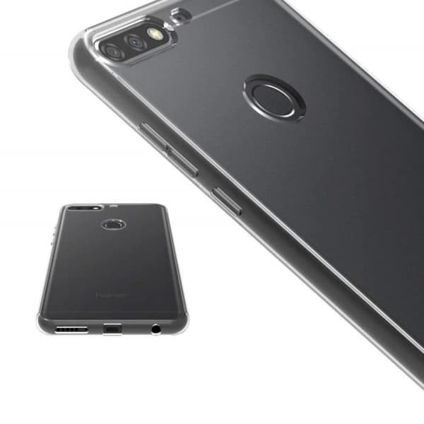 Skydd och Skärmskydd - Phonillico® - Huawei Y7 2018 - Transparent Silikon - Härdat Glas - Ultra Slim
