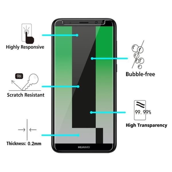Coque HUAWEI MATE 10 LITE - Transparent Silikon + Härdat Glas Skärmskyddsfilm [Phonillico®]