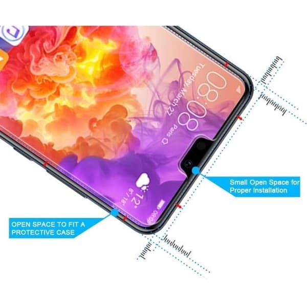 Telefonfodral - Phonillico® - HUAWEI P20 PRO - Transparent silikon - Härdat glas - Ultra slim