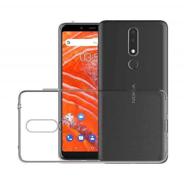 Coque Nokia 3.1 PLUS - Transparent silikon + Härdat glas skärmskydd [Phonillico®]
