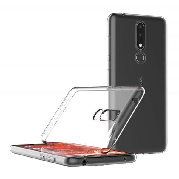 Coque Nokia 3.1 PLUS - Transparent silikon + Härdat glas skärmskydd [Phonillico®]