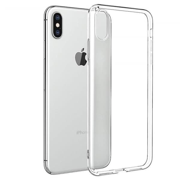 [Kompatibel Apple iPhone XS MAX] Transparent Silikonskal + Härdat Glas Skärmskydd Film [Phonillico®]