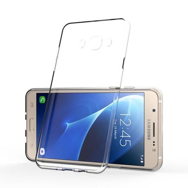 Skal till Samsung Galaxy J7 2016 - Phonillico - Transparent silikon - Härdat glas - Ultratunt