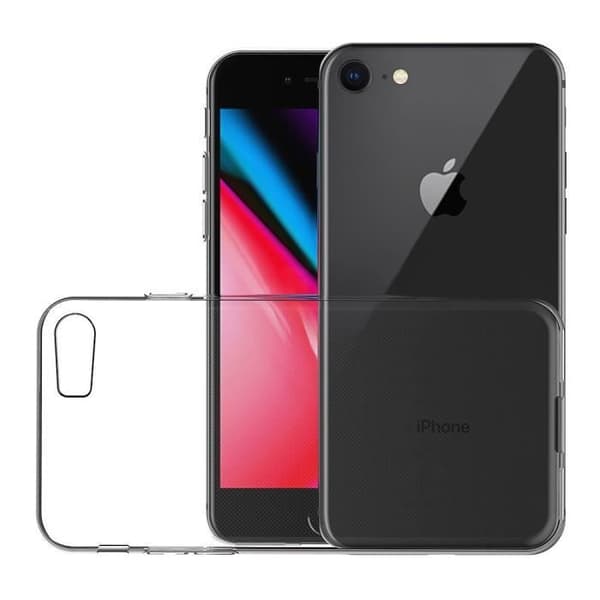 [Kompatibel Apple iPhone 7] Transparent Silikonskal + Härdat Glas Skärm Skydd Film [Phonillico®]