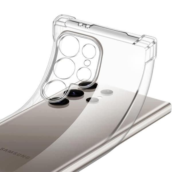 Telefonfodral - Phonillico® - Samsung Galaxy S24 ULTRA - Stötabsorberande - Mjukt silikon - 2 Härdat glas