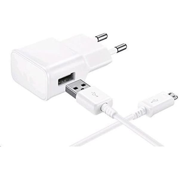 [Kompatibel Samsung Galaxy S3-S4-S5-S6-S7-MINI-EDGE] Kabel USB 1 Meter + Laddare Vit [Phonillico®]