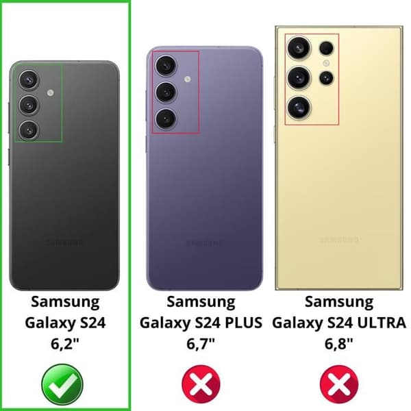 Skyddsfodral och skyddsglas - Phonillico® - Samsung Galaxy S24 - Svart - Anti-spion - Repbeständig