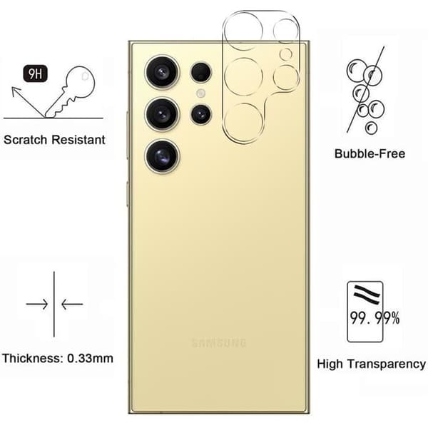 Härdat Glas - Phonillico - Samsung Galaxy S24 ULTRA - Pack 2 - Repellerande mot repor - Transparent