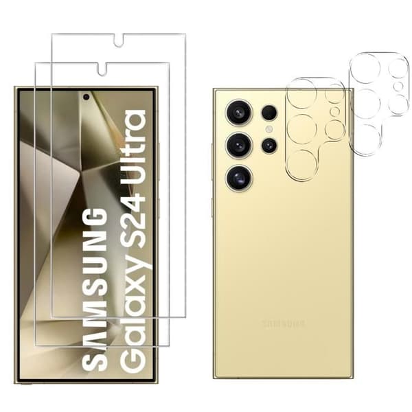 Härdat Glas - Phonillico - Samsung Galaxy S24 ULTRA - Pack 2 - Repellerande mot repor - Transparent