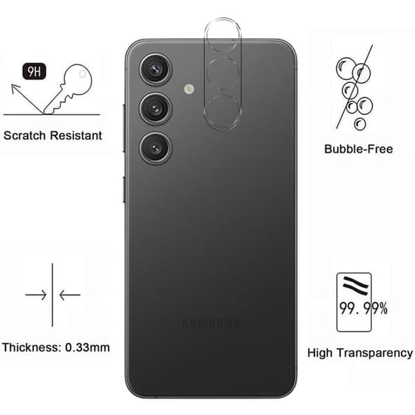 Skyddfilm - Phonillico - Samsung Galaxy S24 - Svart Härdat Glas - Anti-Spion - Pack 2