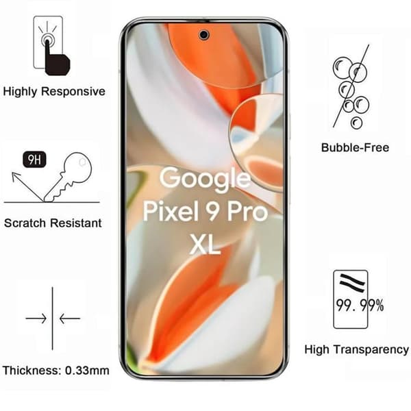 Coque för Google Pixel 9 Pro XL och 2 Härdat Glas Film Skydd för Skärm Phonillico®