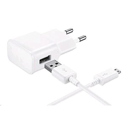 [Kompatibel Samsung Galaxy NOTE 1 - NOTE 2 - NOTE 3LITE - NOTE 4] Kabel USB 1 Meter + Väggladdare Vit [Phonillico®]
