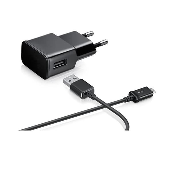 [Kompatibel Samsung Galaxy ALPHA-COREPRIME-GRANDPRIME] Kabel USB 1 Meter + Svart Väggladdare [Phonillico®]