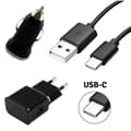 Miniatyrbild 1 av 4: [Kompatibel Huawei NOVA-2-2+-3] Pack Laddare 3-i-1 - Kabel + Väggladdare + Cigarettelement Svart [Phonillico®]