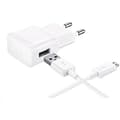 Miniatyrbild 1 av 4: [Kompatibel Samsung Galaxy J1-J3-J5-J7-2015-2016-2017-J6-J6PLUS] Kabel USB 1 Meter + Vit Väggladdare [Phonillico®]