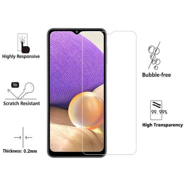Coque för Samsung A32 4G och 2 Härdat Glas - Silikon Skydd Mjuk Film Skärm Skydd Phonillico®