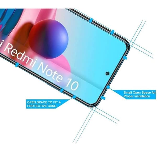 Skyddsfodral för Xiaomi REDMI NOTE 10 4G och 2 Härdat Glas - Silikon Skydd Mjuk Film Skärmskydd Phonillico®