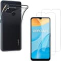 Miniatyrbild 1 av 4: Fodral till Oppo A15 och 2 Härdat Glas - Mjukt Silikonskyddsfilm Glas Skärmskydd Phonillico®