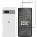 Miniatyrbild 1 av 4: Stötabsorberande skal för Google Pixel 7a och 2 härdade glas skärmskydd Phonillico®