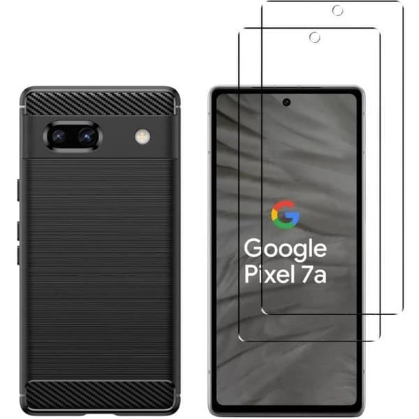 Plånbok till Google Pixel 7a och 2 Härdat Glas Skärm Skydd Film Phonillico®