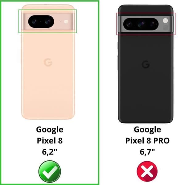 Stötthållare - Phonillico® - Google Pixel 8 - Mjuk Silikon - Förstärkt Skydd - 2 Härdat Glasfilmer