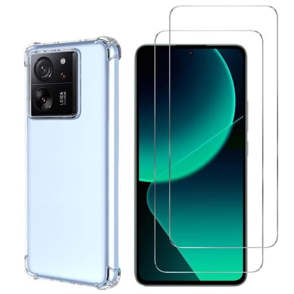 Stötsäker Coque för Xiaomi 13T - 13T PRO och 2 Tempererat Glas Skärm Skydd Phonillico®