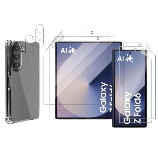 Stötsäker skal för Samsung Galaxy Z FOLD 6 och skydd för skärmen i plast samt kameralins i glas Phonillico®