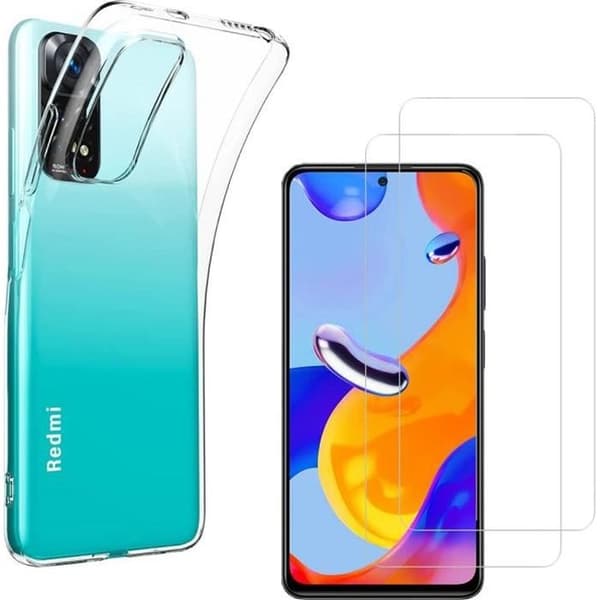 Coque för Xiaomi Redmi Note 11 Pro - Redmi Note 11 Pro 5G och 2 Härdat Glas Skydd Film Phonillico®
